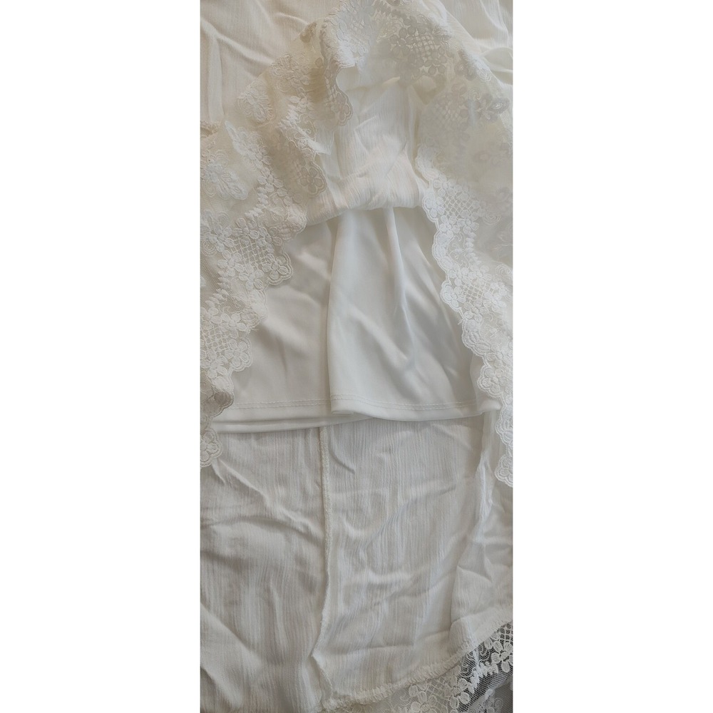 Maurices Womens XL Ivory Lace Tiered Boho Midi Dress V-Neck Short Sleeve NWT - Picture 4 of 11